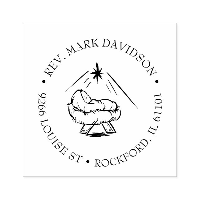 Jesus i Religiösan Manger Julstjärnan Stämpel (Tryck)