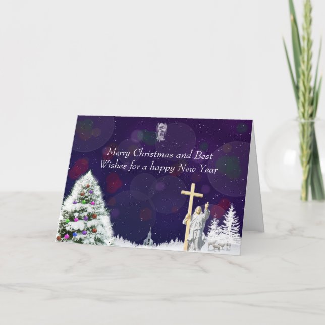 Jesus i snö helgkort (Framsida)