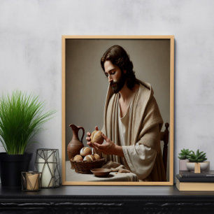 Jesus i Solitude Breaking Helig Bread Poster