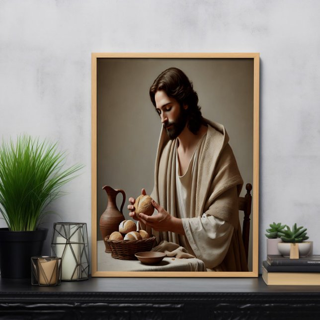 Jesus i Solitude Breaking Helig Bread Poster (Skapare uppladdad)