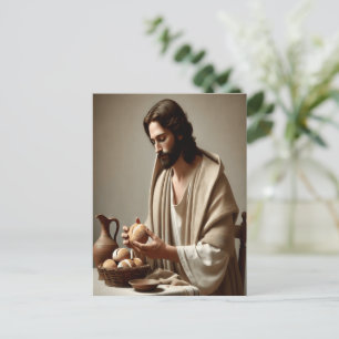Jesus i Solitude Breaking Helig Bread Vykort