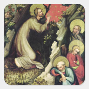 Jesus i trädgården av Gethsemane Fyrkantigt Klistermärke