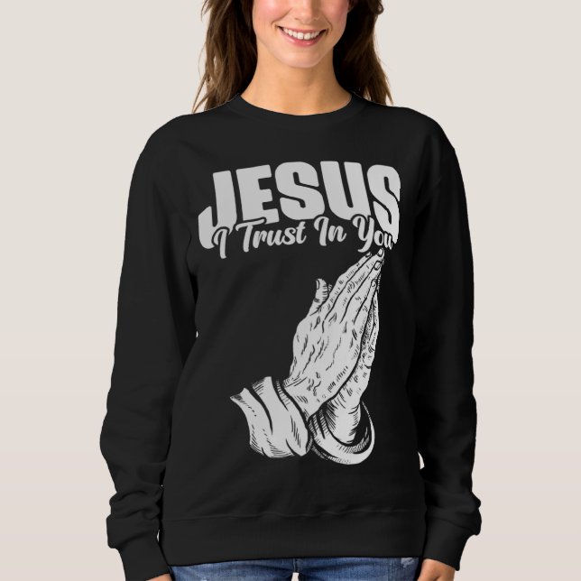 Jesus I Trust In You Catholic person T Shirt (Framsida)