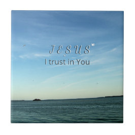 Jesus I Trust in You SKy Artwork Kakelplatta