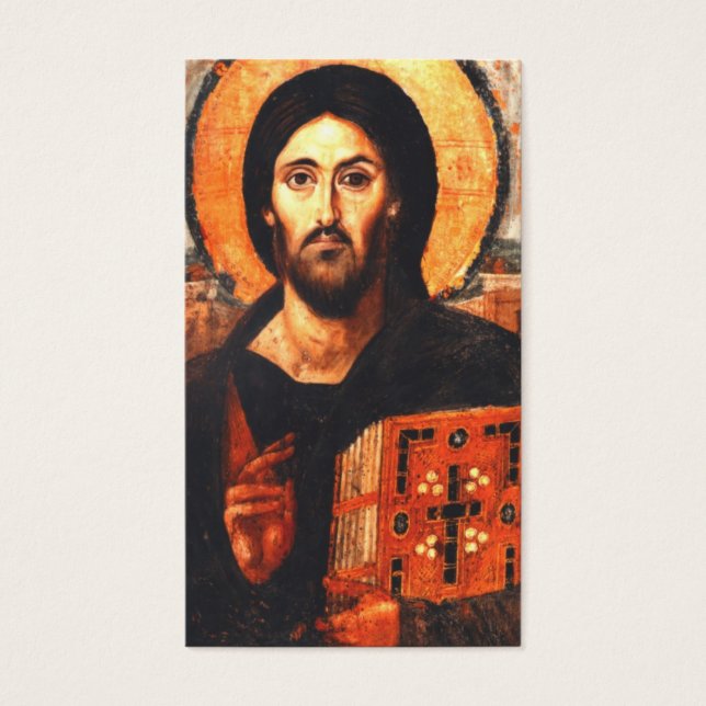 Jesus ikon för 6e-århundradet visitkort (Framsidan)