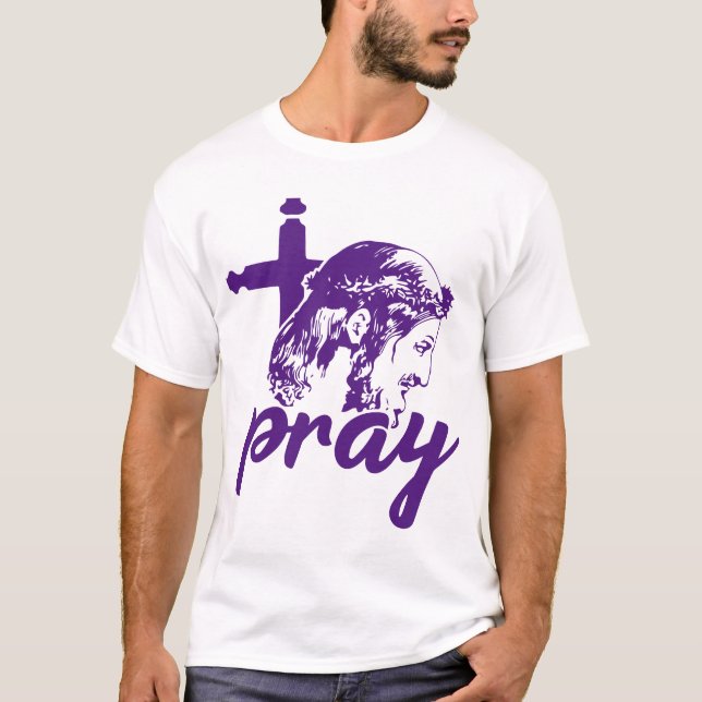 Jesus Image Lila för matristypgrafi T Shirt (Framsida)
