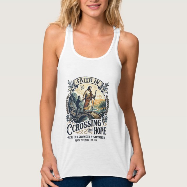 Jesus Immigration Börjar Om Mod Shirt Chri Linne Med Racerback (Framsida)