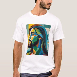 Jesus in green cubism 6 t shirt