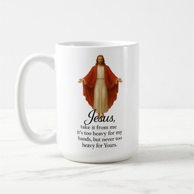 Jesus in Red and White Kaffemugg (Vänster)