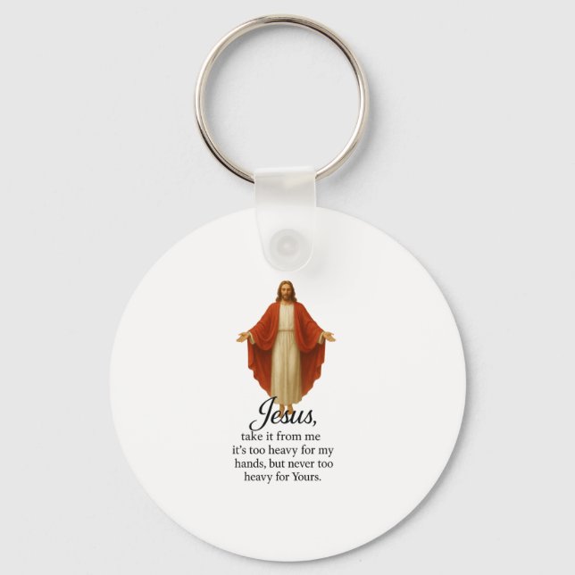 Jesus in Red and White Nyckelring (Framsida)