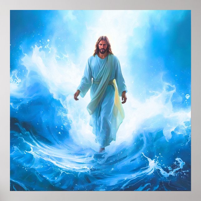 Jesus In The ocean Poster Print (Framsidan)