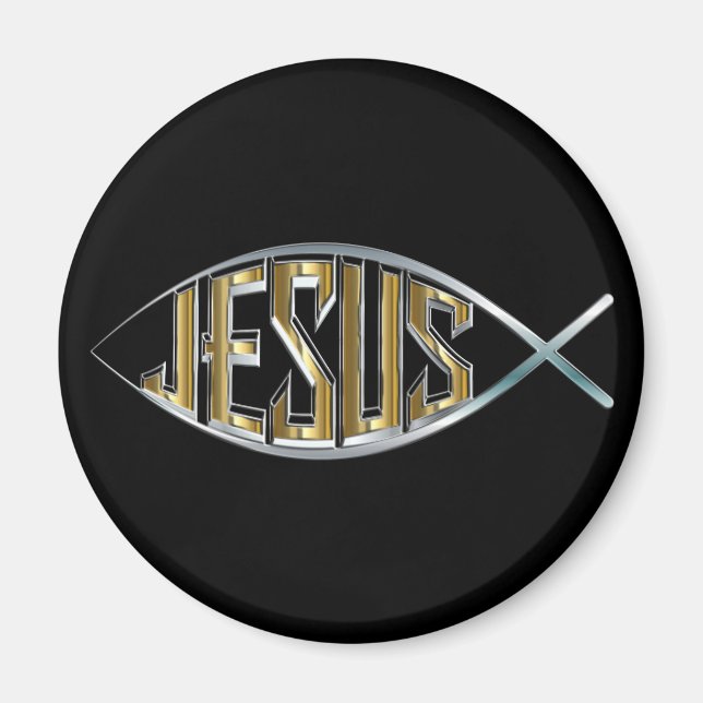 Jesus inom en fisksymbol magnet (Framsidan)