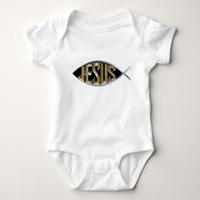 Jesus inom en fisksymbol tee (Framsida)