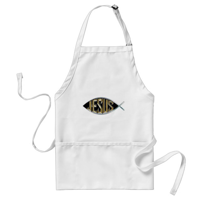 Jesus inom en fisksymbol Zazzle HEART Apron Förkläde (Framsidan)