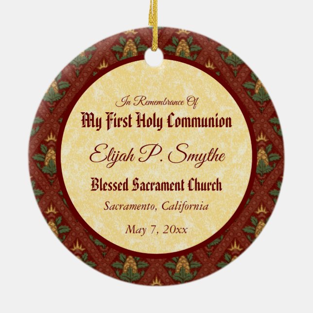 Jesus Instituting Heliga Communion (SAU 045) Julgransprydnad Keramik (Baksidan)