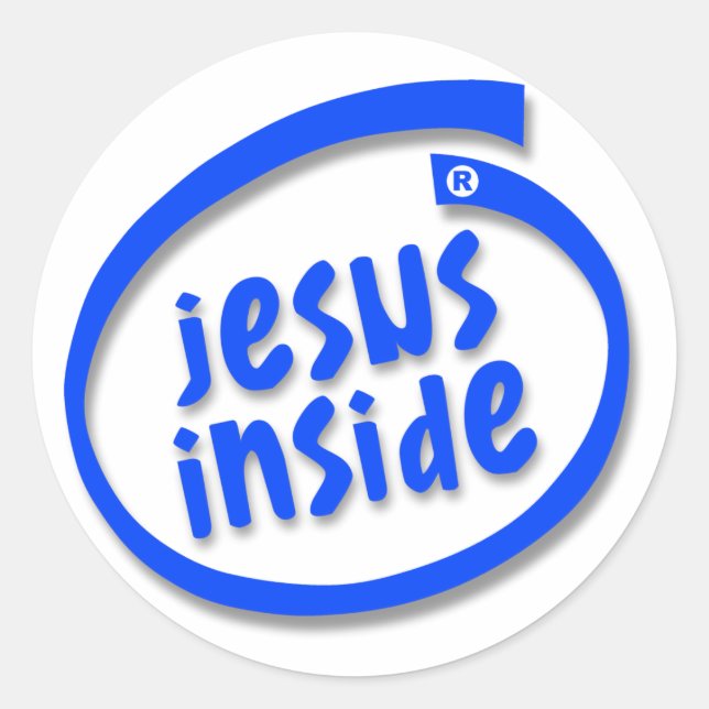 Jesus Inuti Runt Klistermärke (Framsida)