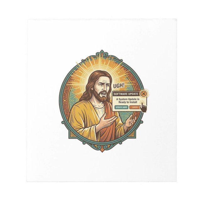 Jesus Irriterande Uppdatering av Programvara Popup Anteckningsblock (Framsida)