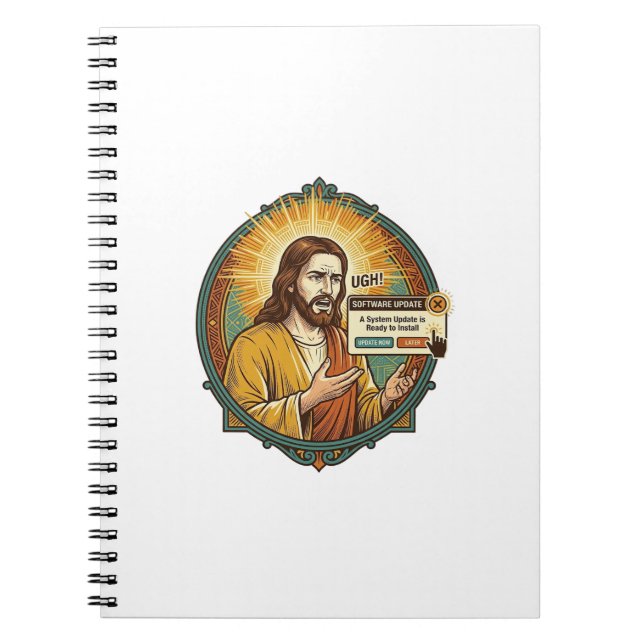 Jesus Irriterande Uppdatering av Programvara Popup Anteckningsbok (Framsidan)