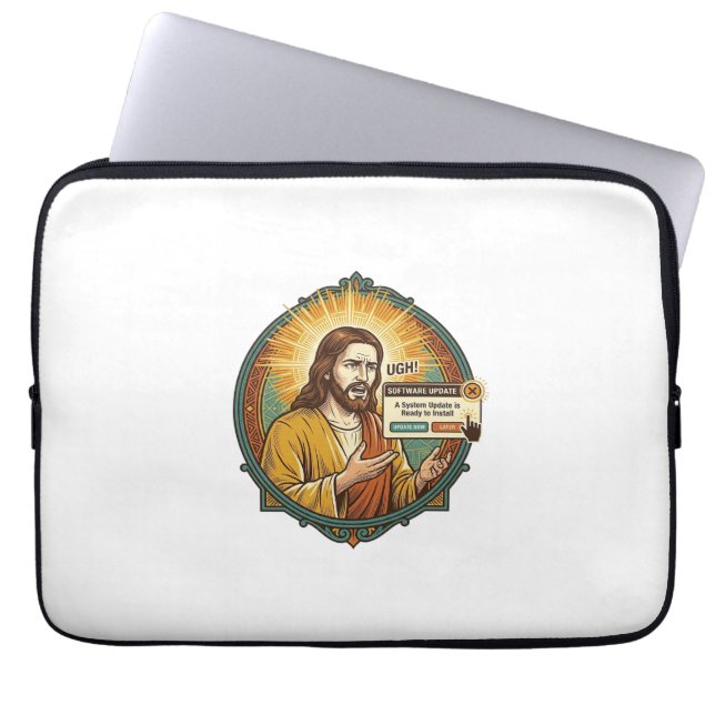 Jesus Irriterande Uppdatering av Programvara Popup Laptop Fodral (Framsidan)
