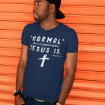 Jesus is back T-shirt<br><div class="desc">Christian t-shirt with the biblical verse from Revelation 14 (Jesus is coming back) . In mixed calligraphy & minimalist typography. This trendy,  modern faith design is the perfect gift and fashion statement. #christian #religion #scripture #faith #bible #jesus</div>