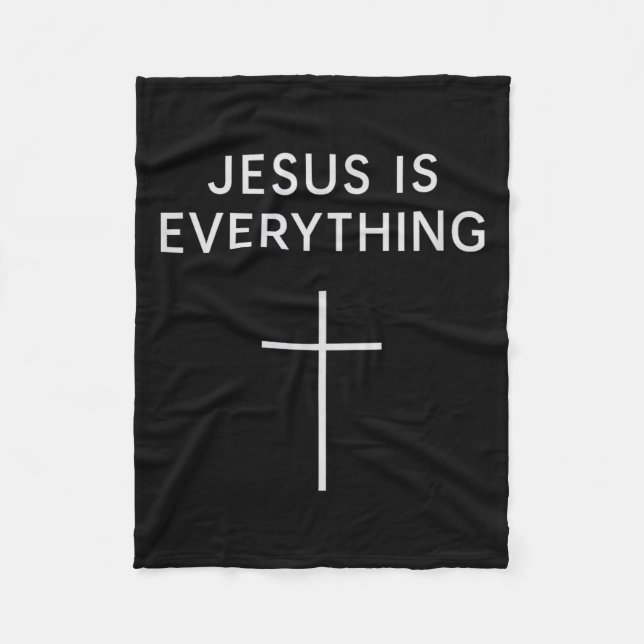 Jesus Is Everything Minimal Cross Christian Faith  Fleecefilt (Framsidan)