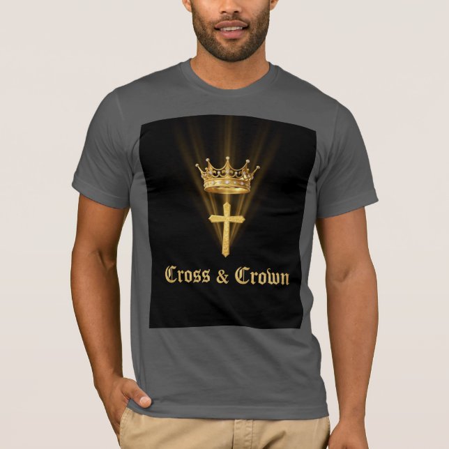 Jesus Is King Gold Crown Christian Men’s T-Shirt (Framsida)