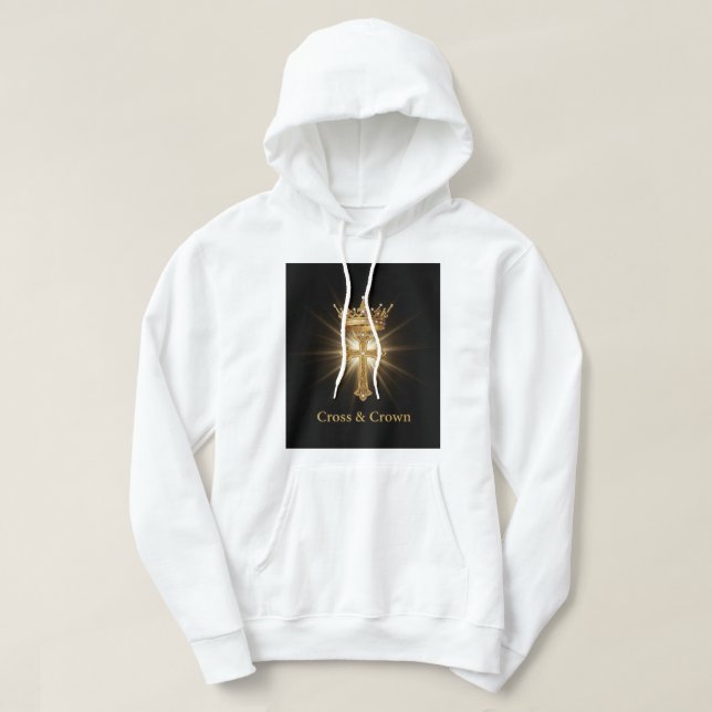 Jesus Is King Guld Krona Kristna Herrtröja Hoodie (Design framsida)