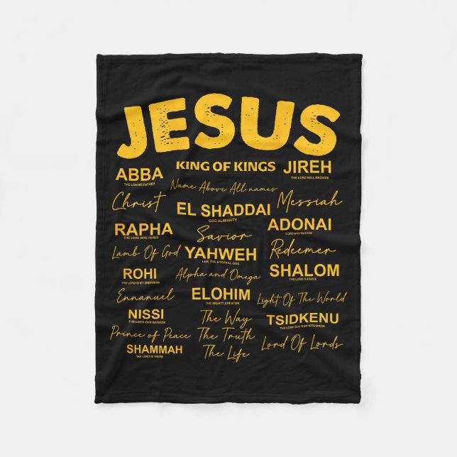 Jesus Is King Names Of God Hebrew Jesus Christian  Fleecefilt (Framsidan)