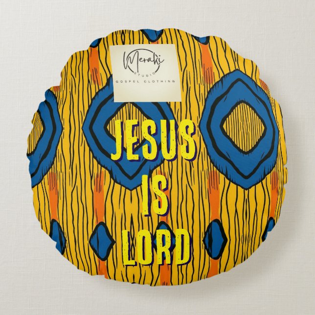 Jesus is Lord  Rund Kudde (Framsidan)