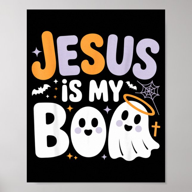 Jesus Is My Boo Cute Christian Halloween Ghost Fun Poster (Framsidan)
