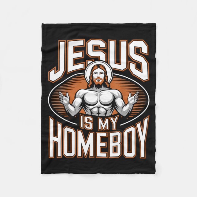Jesus Is My Homeboy Religious Gym Christian Faith  Fleecefilt (Framsidan)