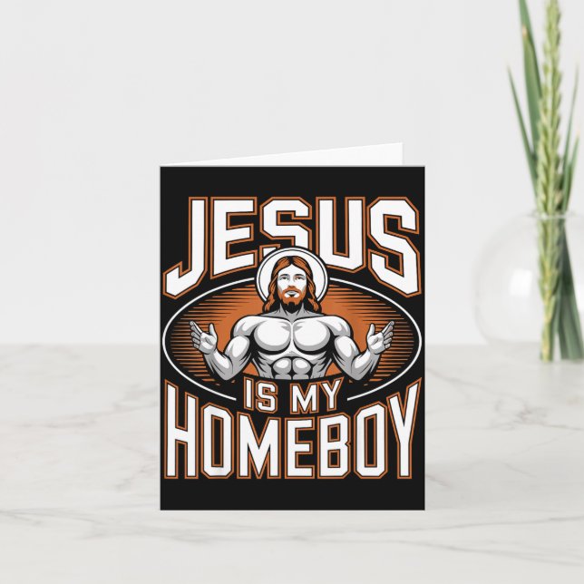 Jesus Is My Homeboy Religious Gym Christian Faith  Kort (Framsida)