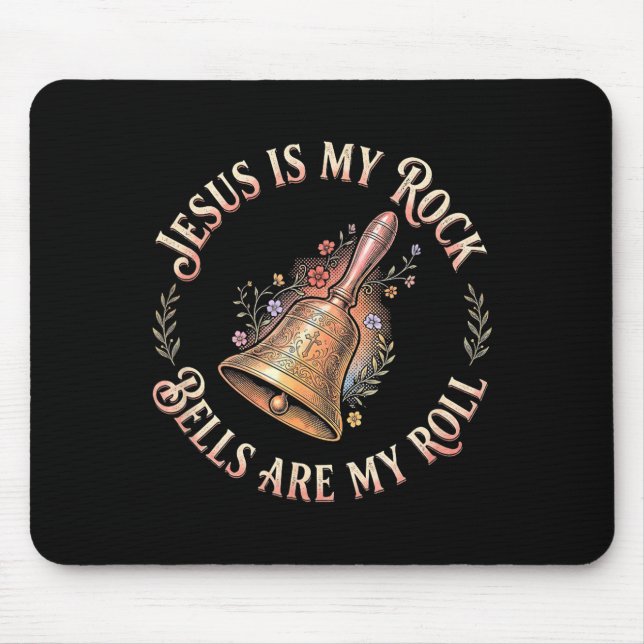 Jesus Is My Rock Bells Are My Roll Funny Handbell  Musmatta (Framsidan)