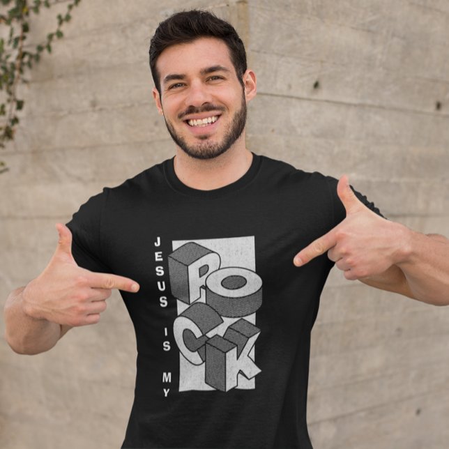 JESUS IS MY ROCK Isometric Christian T-Shirt (Skapare uppladdad)