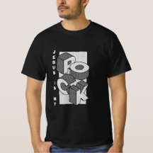 JESUS IS MY ROCK Isometric Christian T-Shirt