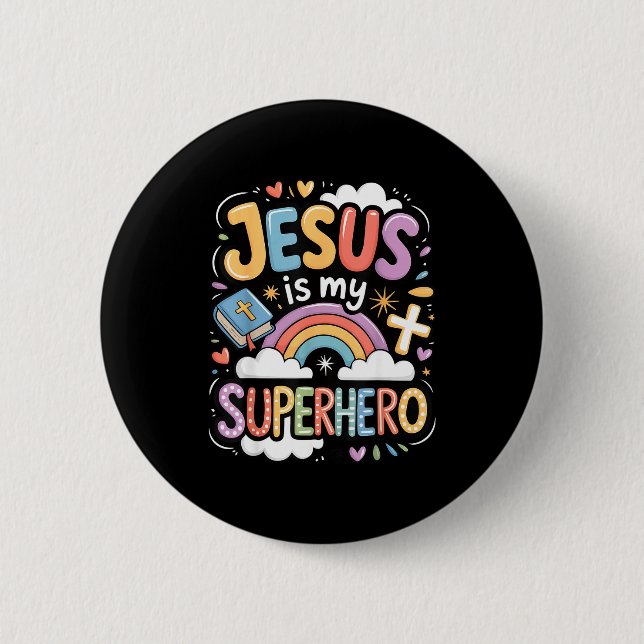 Jesus Is My Superhero  Knapp (Framsida)