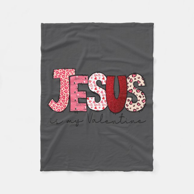 Jesus Is My Valentine Christian Faith Religious Va Fleecefilt (Framsidan)