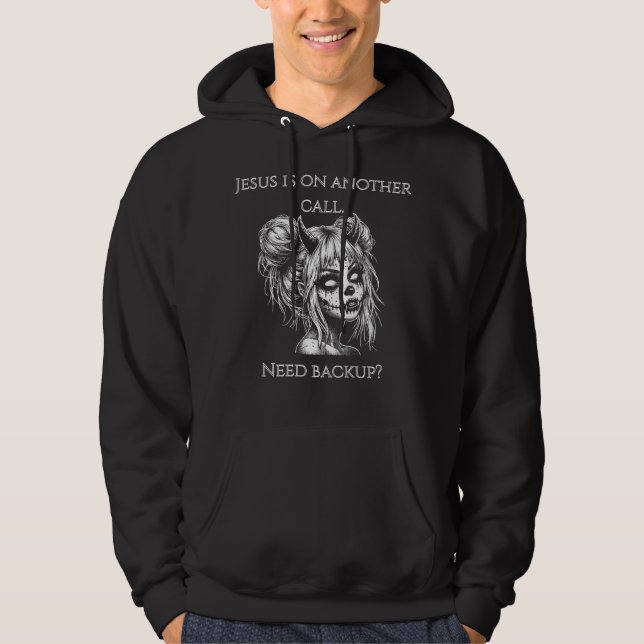 Jesus Is on Another Phone – Succubus Backup Hoodie (Framsida)