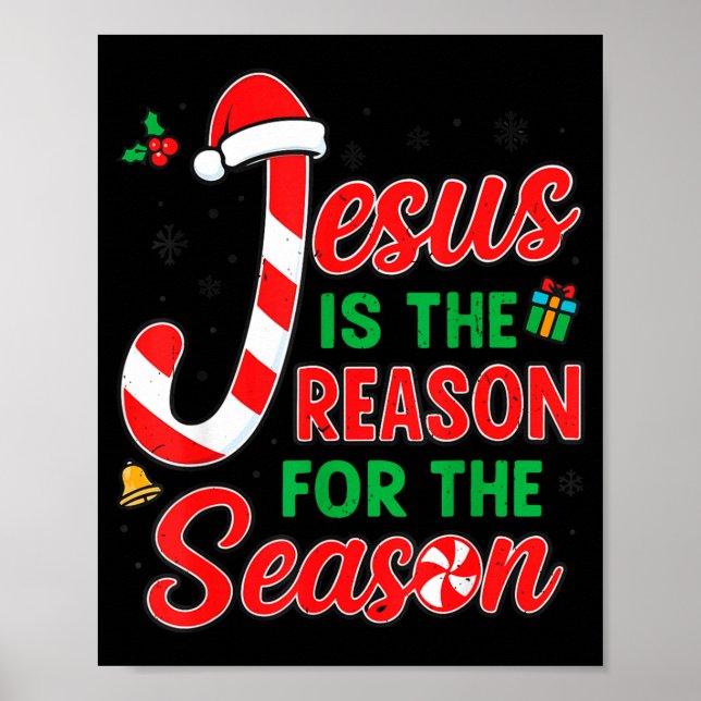 Jesus Is Reason For Season Christian Christmas Pjs Poster (Framsidan)