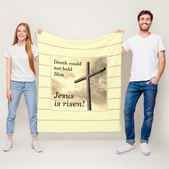 JESUS IS RISEN Cream Påsk Fleecefilt (På plats)
