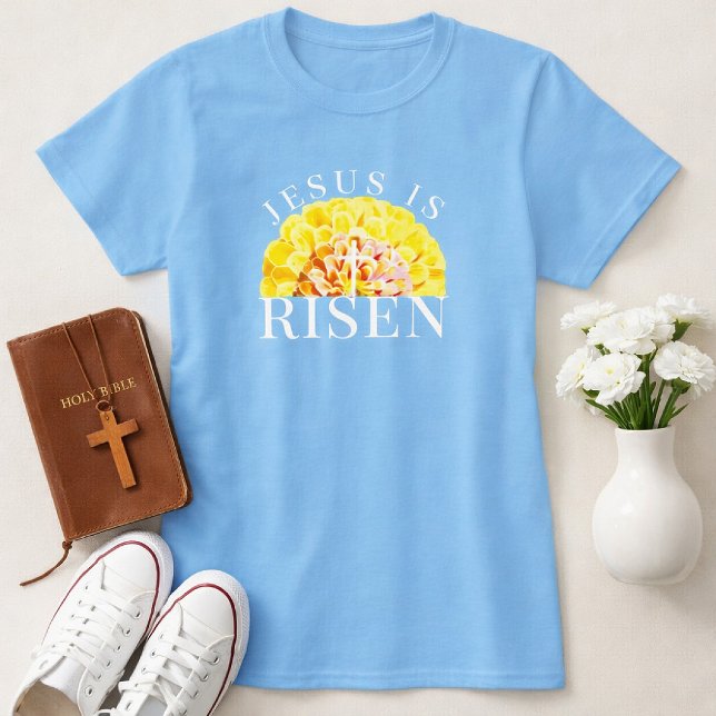 Jesus is Risen Floral Christian Spring Easter T Shirt (Jesus is Risen Easter Shirt)
