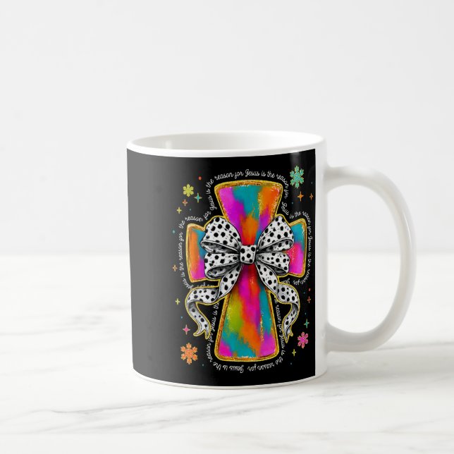 Jesus Is The Reason Christian Cross Coquette Bow C Kaffemugg (Höger)