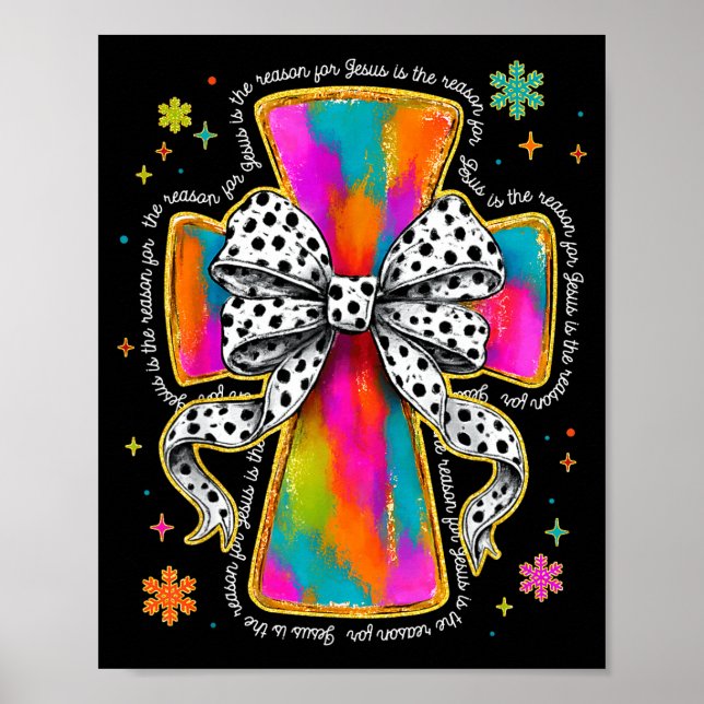 Jesus Is The Reason Christian Cross Coquette Bow C Poster (Framsidan)