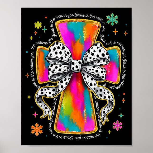 Jesus Is The Reason Christian Cross Coquette Bow C Poster (Framsidan)