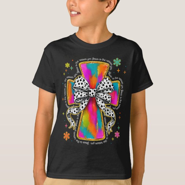 Jesus Is The Reason Christian Cross Coquette Bow C T Shirt (Framsida)