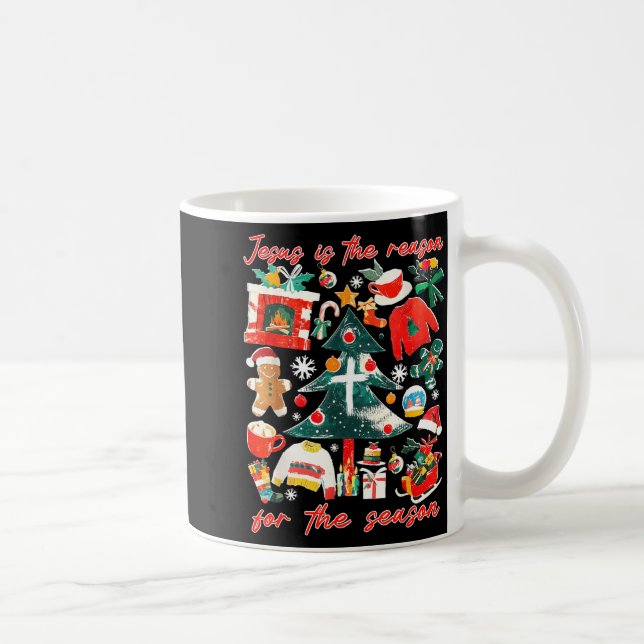 Jesus Is The Reason For The Season Christian Faith Kaffemugg (Höger)