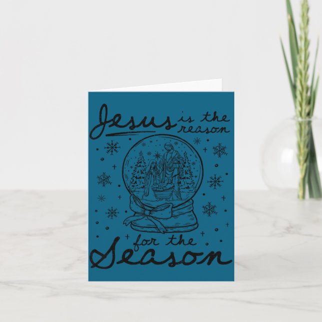 Jesus Is The Reason For The Season Christmas Nativ Kort (Framsida)
