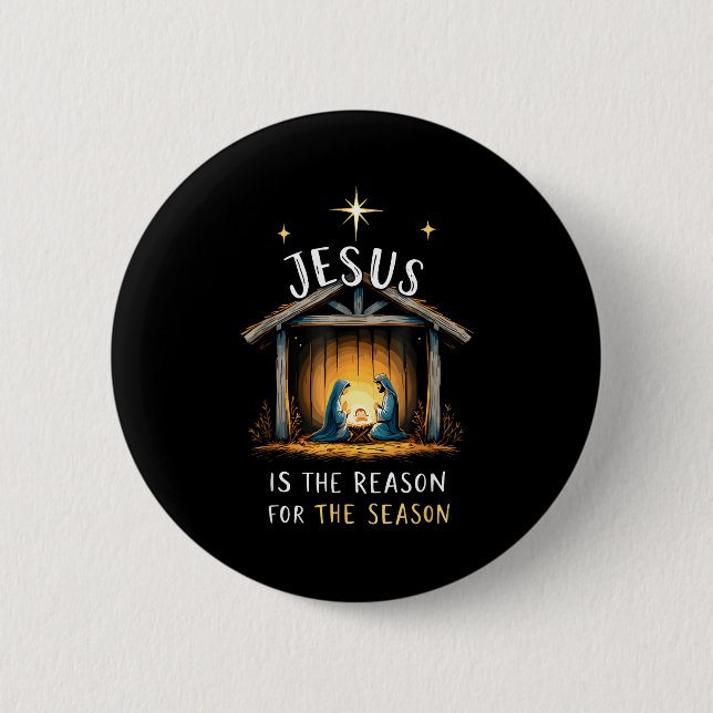 Jesus Is The Reason For The Season Christmas Xmas  Knapp (Framsida)