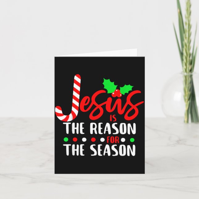 Jesus Is The Reason For The Season Christmas Xmas  Kort (Framsida)