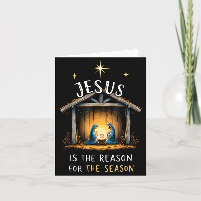 Jesus Is The Reason For The Season Christmas Xmas  Kort (Framsida)